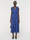 Joseph Sembat Cotton Sateen Dress In Blue