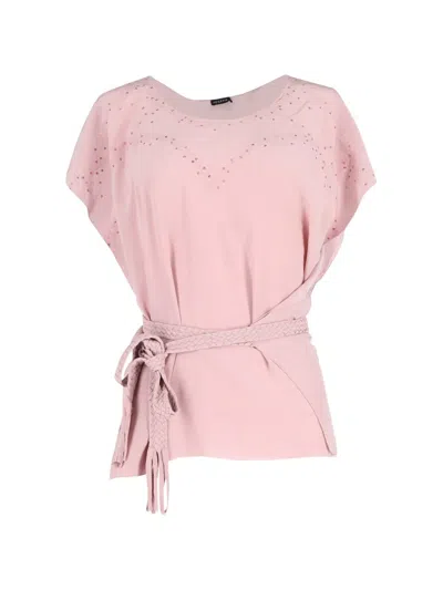 Pre-owned Joseph Sequinned Belted Top In Pink
