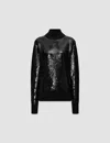 Joseph Sequins Knit High Neck Jumper In Black
