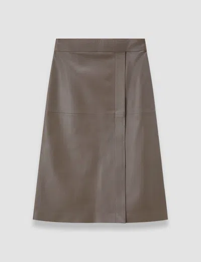 Joseph Sèvres Nappa Leather Skirt In Brown