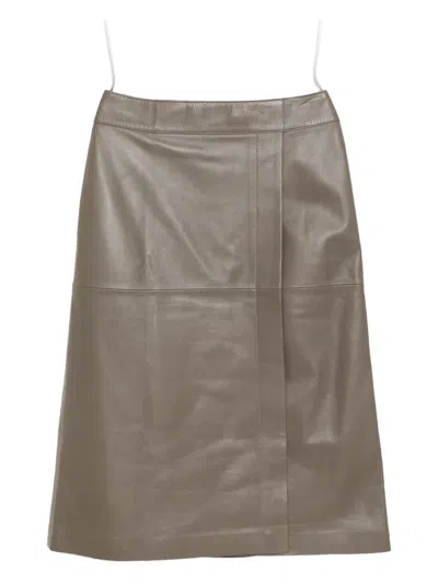 Joseph Sèvres Nappa Leather Skirt In Neutral