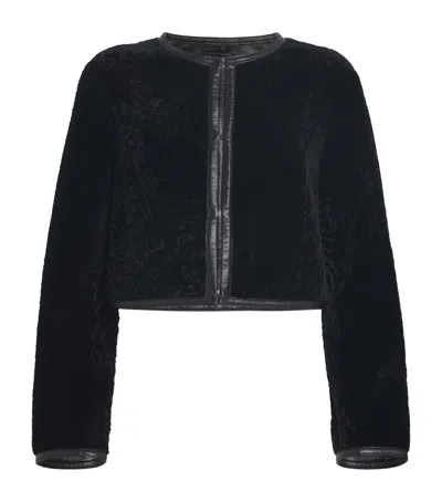 Joseph Shearling Cropped Maurice Jacket In Black