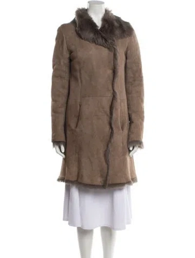 Pre-owned Joseph Shearling Jacket In Brown