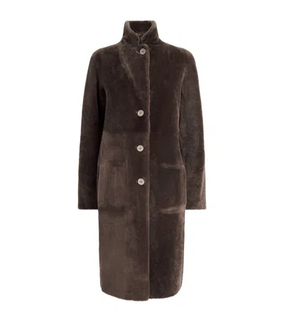 Joseph Shearling Reversible Britanny Coat In Brown