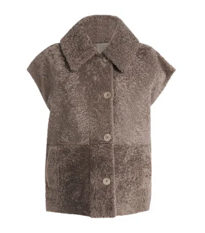 Joseph Shearling Reversible Molin Gilet In Brown
