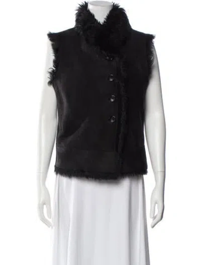 Pre-owned Joseph Shearling Vest In Black