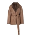 Joseph Shearling-lined Leather Coat In Brown
