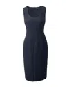 Joseph Sheath Midi Dress In Black Wool In Black