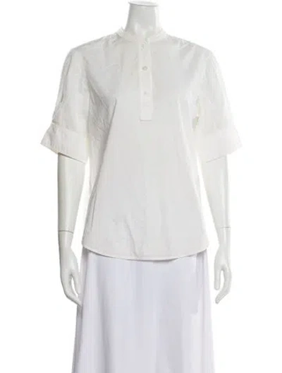 Pre-owned Joseph Short Sleeve Button-up Top In Neutral