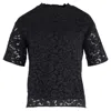 Joseph Short Sleeve Lace Top In Black Polyester In Black
