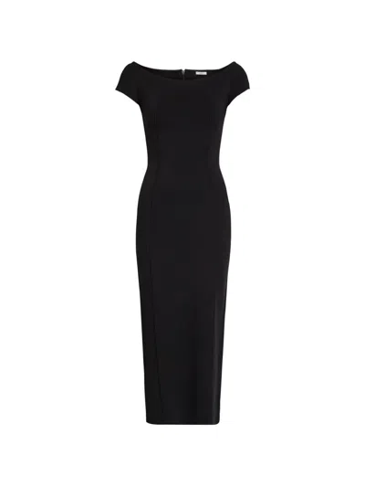 Joseph Foin Pintuck Stretch-knit Midi Dress In Black