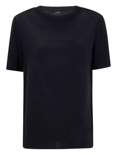Joseph Short-sleeve Silk T-shirt In Black