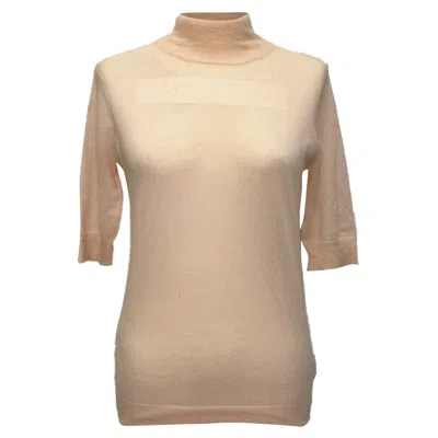 Joseph Short Sleeve Turtleneck Sweater In Peach Cashmere In Neutral