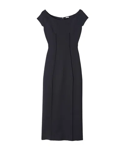 Joseph Short-sleeve Midi Dress In Black