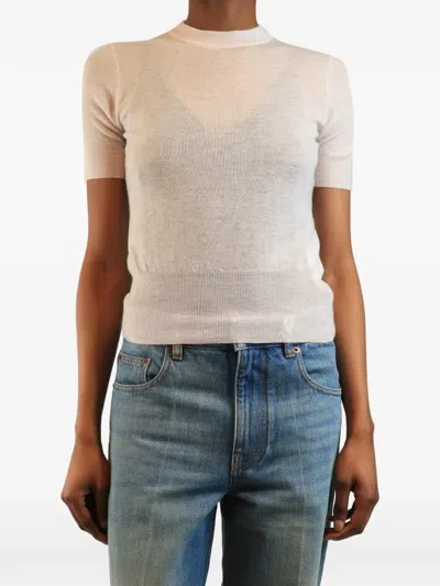 Pre-owned Joseph Short-sleeved Cashmere T-shirt In Neutrals
