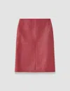 Joseph Shroff Pebble Leather Skirt In Pink