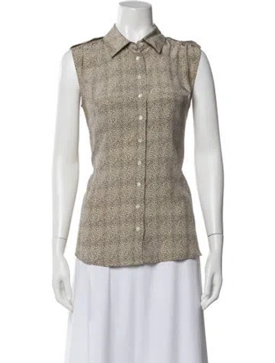 Pre-owned Joseph Silk Animal Print Button-up Top In Neutral