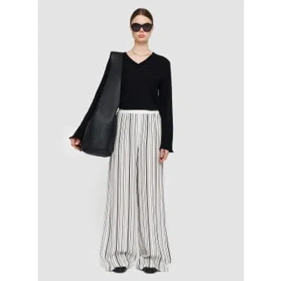 Joseph Hulin High-rise Striped Wide-leg Pants In Oyster White/black
