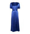 Joseph Silk Belted Daviel Maxi Dress In Blue