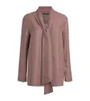 Joseph Silk-blend Polka-dot Adele Blouse In Brown