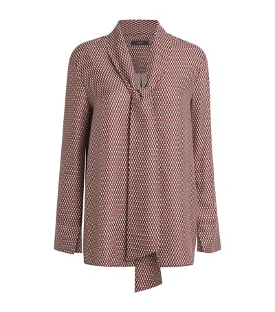 Joseph Silk-blend Polka-dot Adele Blouse In Brown