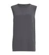 Joseph Womens Slate Bley Sleeveless Silk Blouse In Grey