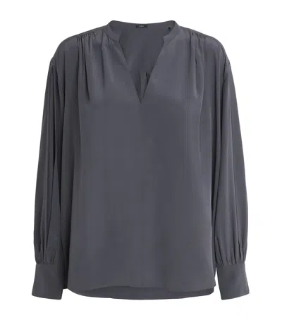 Joseph Silk Blondel Blouse In Gray