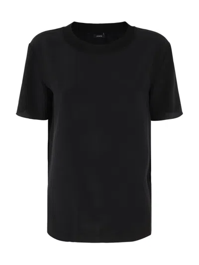 Joseph Silk Blouse With Short Sleeves In Black