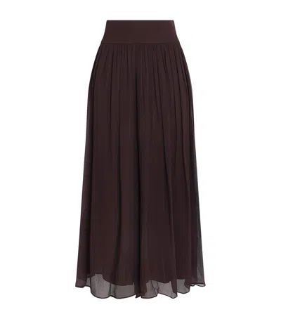 Joseph Silk Chiffon Ale Trousers In Brown
