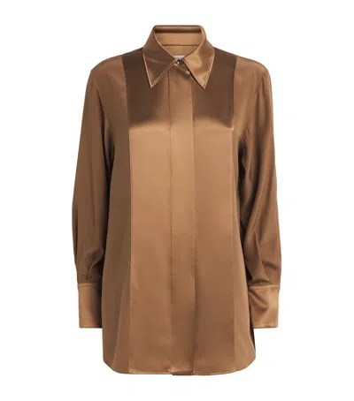 Joseph Silk Childs Blouse In Brown