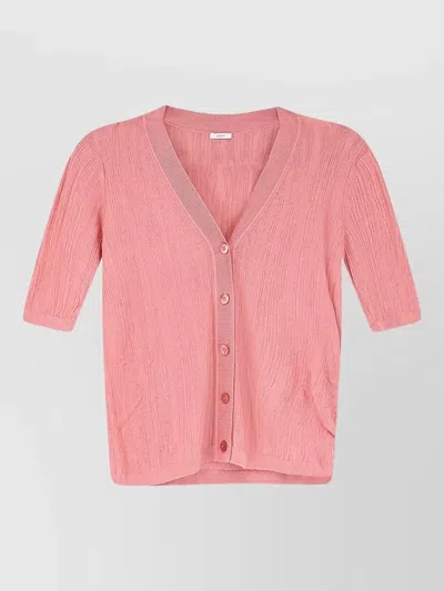 Joseph Silk Cotton Cardigan Crinkled Effect