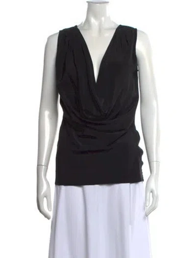Pre-owned Joseph Silk Cowl Neck Top In Black