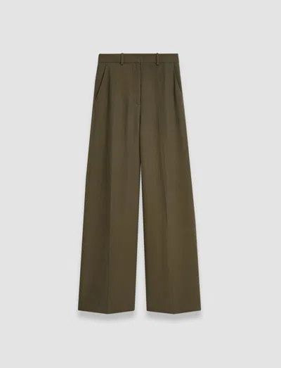 Joseph Silk Crepe Alana Trousers In Hass Avocado