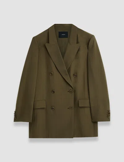 Joseph Silk Crepe Chapone Jacket In Hass Avocado