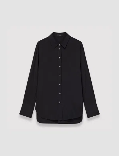 Joseph Womens Black Joe Relaxed-fit Silk Blouse