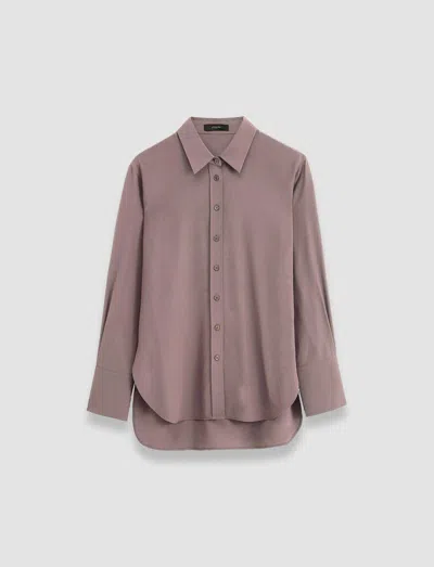 Joseph Silk Crepe De Chine Joe Blouse In Carob