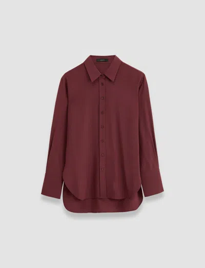 Joseph Silk Crepe De Chine Joe Blouse In Merlot