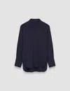 Joseph Silk Crepe De Chine Joe Blouse In Navy