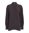 Joseph Rivoli Silk Crepe De Chine Blouse In Purple