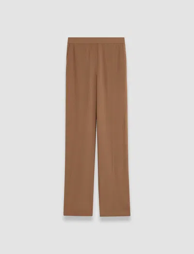 Joseph Silk Crepe De Chine Tova Trousers In Arabica
