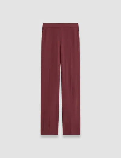 Joseph Silk Crepe De Chine Tova Trousers In Merlot