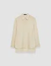 Joseph Silk Crepe De Soie Bold Blouse In Oat