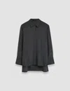 Joseph Silk Crepe De Soie Bold Blouse In Slate