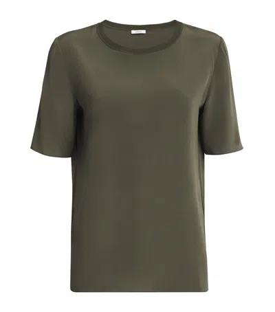 Joseph Silk Crepe Rubin Blouse In Green