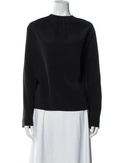 Pre-owned Joseph Silk Crew Neck Top In Black