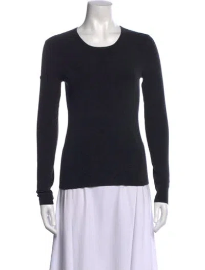 Pre-owned Joseph Silk Crew Neck Top In Black