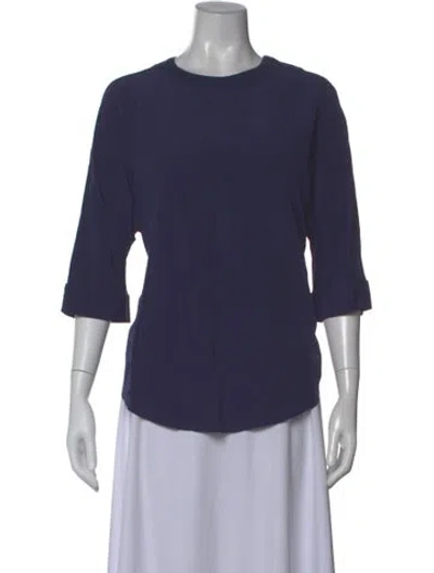 Pre-owned Joseph Silk Crew Neck Top In Blue