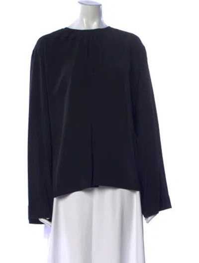 Pre-owned Joseph Silk Crew Neck Top In Blue