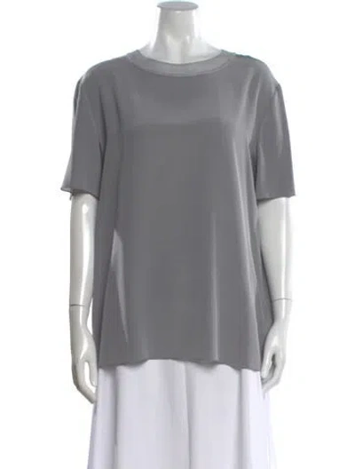 Pre-owned Joseph Silk Crew Neck Top In Gray