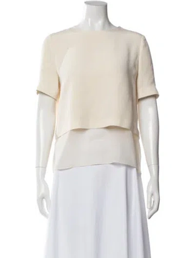 Pre-owned Joseph Silk Crew Neck Top In Neutral